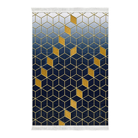 Dekoreko Kaymaz Taban Djt Salon Halısı Yıldız Deri Saçaklı Modern 719