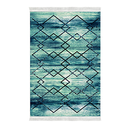 Dekoreko Kaymaz Taban Djt Mutfak Halısı Yıldız Deri Saçaklı Modern M5006