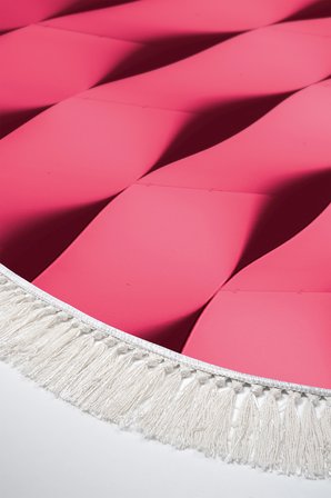 Kaymaz Dijital Mutfak & Salon Halı Trend Saçaklı Oval Geometrik E5017