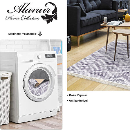 Dekoreko Kaymaz Taban Djt Salon Halısı Yıldız Deri Saçaklı İskandinav F5124