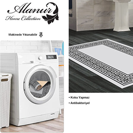 Dekoreko Kaymaz Taban Djt Banyo Halısı Yıldız Deri Modern 608M