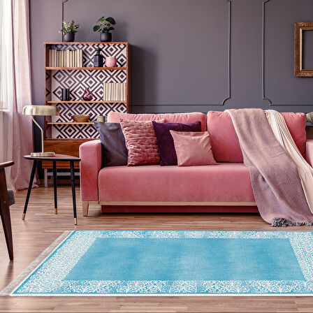 Dekoreko Kaymaz Taban Djt Salon Halısı Yıldız Deri Saçaklı Modern 1460