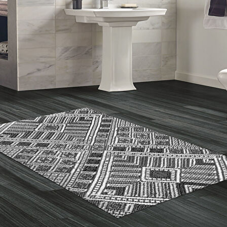 Dekoreko Kaymaz Taban Djt Banyo Halısı Yıldız Deri Modern 2029