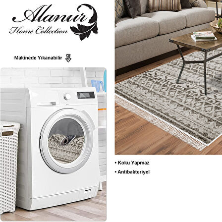 Dekoreko Kaymaz Taban Djt Salon Halısı Star Pamuk Saçaklı İskandinav F5078