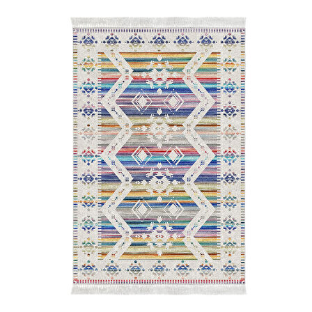 Dekoreko Kaymaz Taban Djt Mutfak Halısı Star Pamuk Saçaklı İskandinav F5014