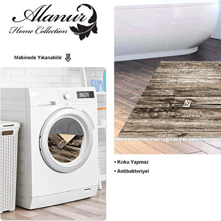 Dekoreko Kaymaz Taban Djt Banyo Halısı Yıldız Deri Saçaklı Modern Mu136