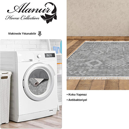 Dekoreko Kaymaz Taban Djt Salon Halısı Trend Saçaklı İskandinav F5137