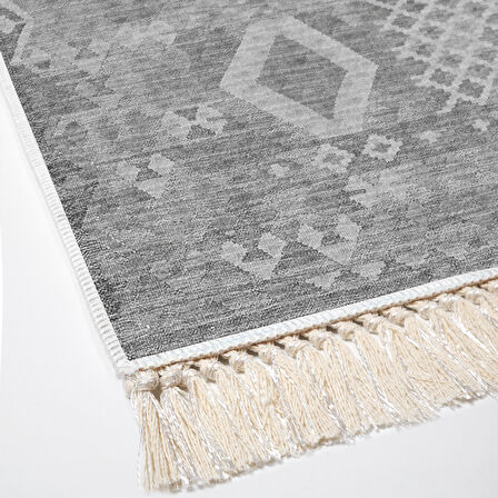 Dekoreko Kaymaz Taban Djt Salon Halısı Trend Saçaklı İskandinav F5137