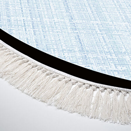 Alanur Home Kaymaz Taban Djt Banyo Mutfak Salon Halı  Trend Saçaklı Oval Dokuma Desen E5007