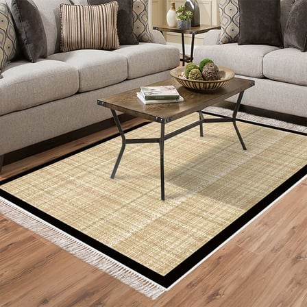 Alanur Home Kaymaz Taban Djt Banyo Mutfak Salon Halı  Trend Saçaklı Dokuma Desen E5007