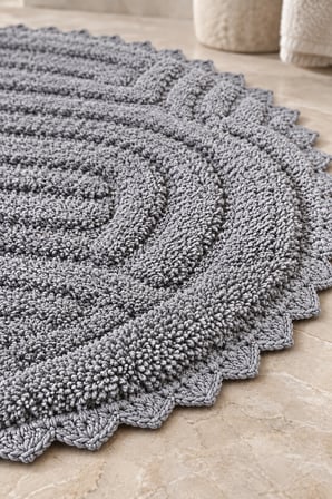 Alanur Bodrum Tufting Cotton Pamuklu El Işi Örgülü 90 x 90 cm Paspas 113