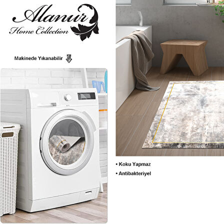 Dekoreko Kaymaz Taban Djt Banyo Halısı Trend Modern M12271