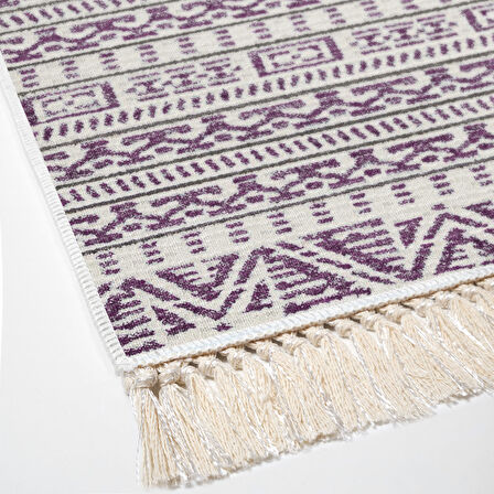 Dekoreko Kaymaz Taban Djt Salon Halısı Trend Saçaklı İskandinav F5082