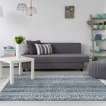 Dekoreko Kaymaz Taban Djt Salon Halısı Star Pamuk Saçaklı İskandinav F5087