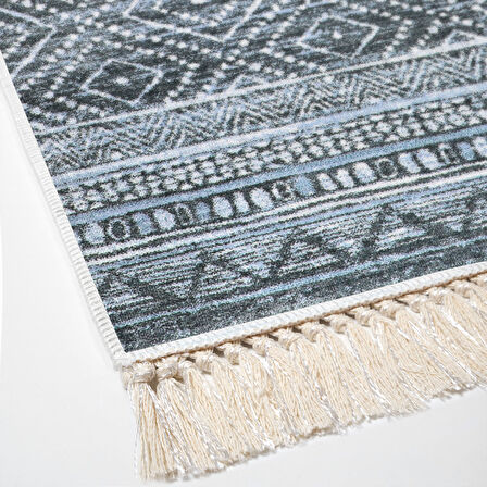 Dekoreko Kaymaz Taban Djt Salon Halısı Star Pamuk Saçaklı İskandinav F5087