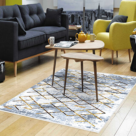 Dekoreko Kaymaz Taban Djt Salon Halısı Trend Modern M5026