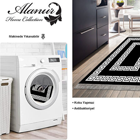 Dekoreko Kaymaz Taban Djt Mutfak Halısı Star Pamuk Saçaklı Modern 650M