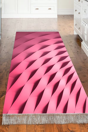 Kaymaz Dijital Mutfak & Salon Halı Trend Saçaklı Geometrik E5017