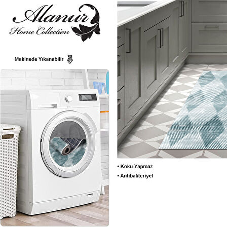 Dekoreko Kaymaz Taban Djt Mutfak Halısı Star Pamuk İskandinav F5131