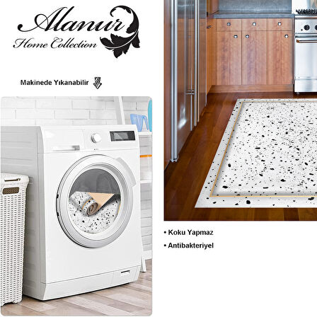 Dekoreko Kaymaz Taban Djt Mutfak Halısı Yıldız Deri Modern M12366