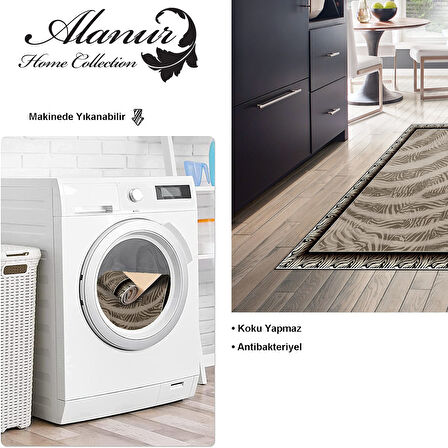 Dekoreko Kaymaz Taban Djt Mutfak Halısı Yıldız Deri Modern 1912