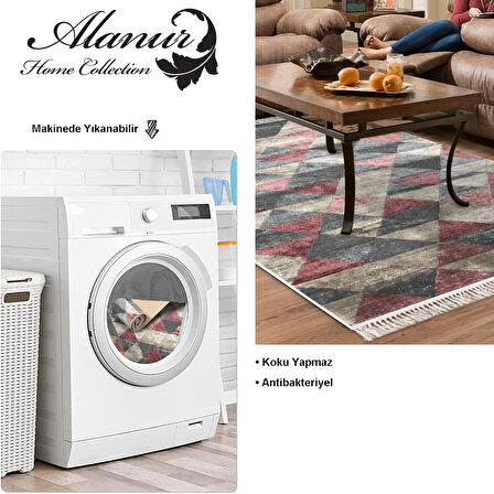 Dekoreko Kaymaz Taban Djt Salon Halısı Yıldız Deri Saçaklı İskandinav 661M