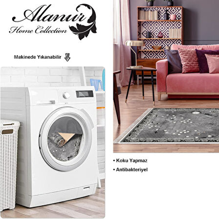 Dekoreko Kaymaz Taban Djt Salon Halısı Yıldız Deri Saçaklı Modern Mu118