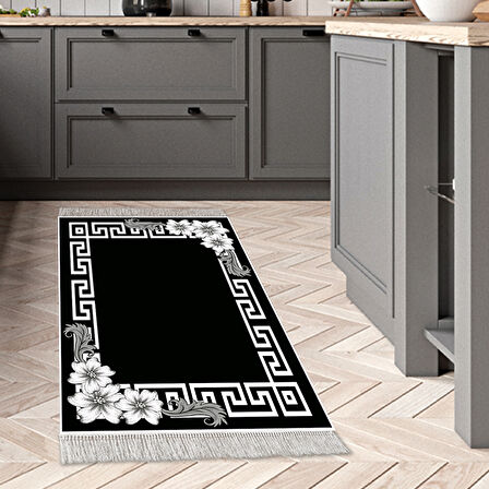 Dekoreko Kaymaz Taban Djt Mutfak Halısı Star Pamuk Saçaklı Modern Kt494