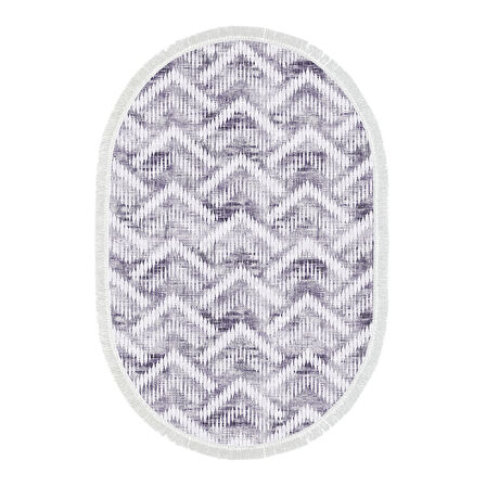 Dekoreko Kaymaz Taban Djt Salon Halısı Trend Saçaklı Oval İskandinav F5124