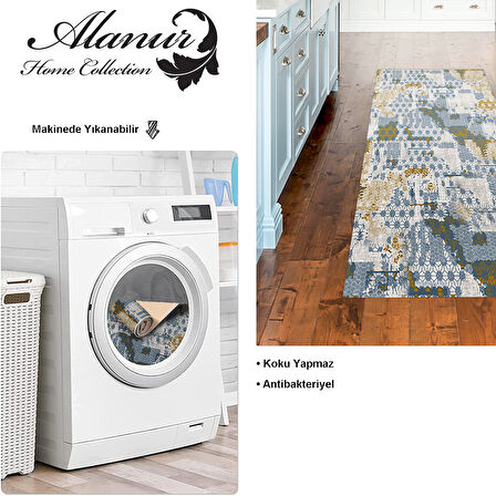 Dekoreko Kaymaz Taban Djt Mutfak Halısı Yıldız Deri Modern M5015