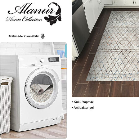 Dekoreko Kaymaz Taban Djt Mutfak Halısı Trend İskandinav F5079