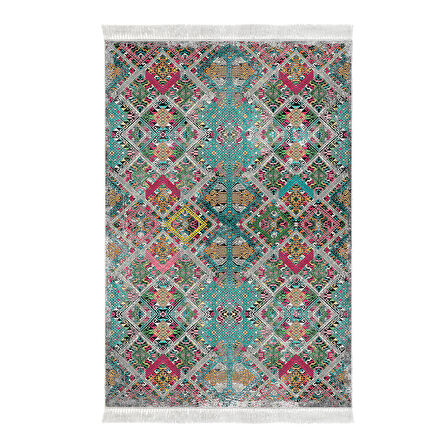 Dekoreko Kaymaz Taban Djt Banyo Halısı Yıldız Deri Saçaklı İskandinav F5009