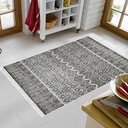 Dekoreko Kaymaz Taban Djt Mutfak Halısı Star Pamuk Saçaklı İskandinav 1700