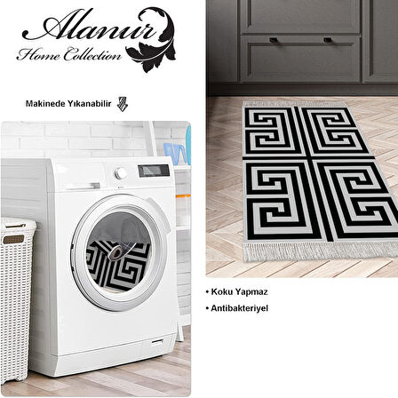 Dekoreko Kaymaz Taban Djt Mutfak Halısı Star Pamuk Saçaklı Modern 658M