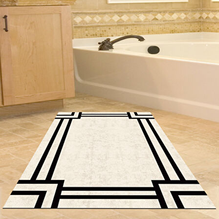 Dekoreko Kaymaz Taban Djt Banyo Halısı Yıldız Deri Modern 1920