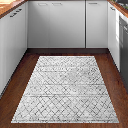 Dekoreko Kaymaz Taban Djt Mutfak Halısı Star Pamuk İskandinav F5079