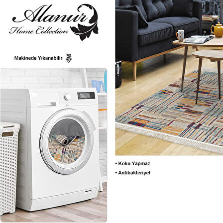 Dekoreko Kaymaz Taban Djt Salon Halısı Star Pamuk Saçaklı Modern 1937