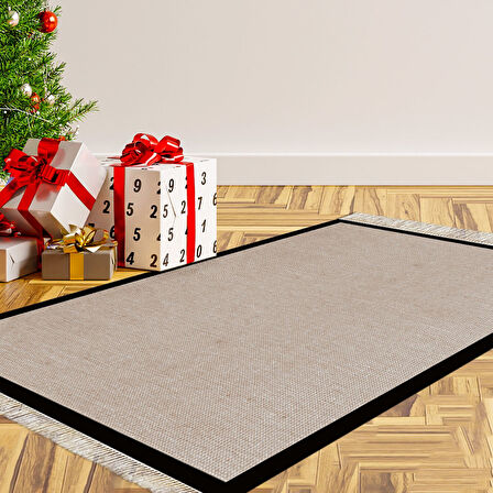 Alanur Home Kaymaz Taban Djt Banyo Mutfak Salon Halı  Trend Saçaklı Dokuma Desen E5001