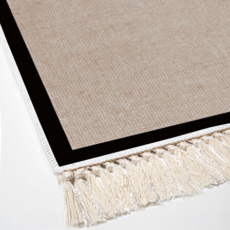 Alanur Home Kaymaz Taban Djt Banyo Mutfak Salon Halı  Trend Saçaklı Dokuma Desen E5001