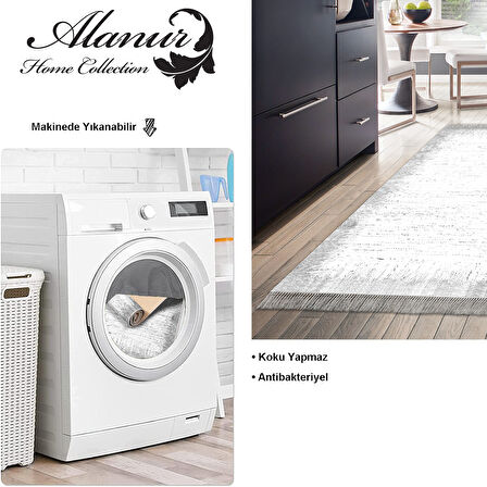 Dekoreko Kaymaz Taban Djt Mutfak Halısı Yıldız Deri Saçaklı Modern 1342