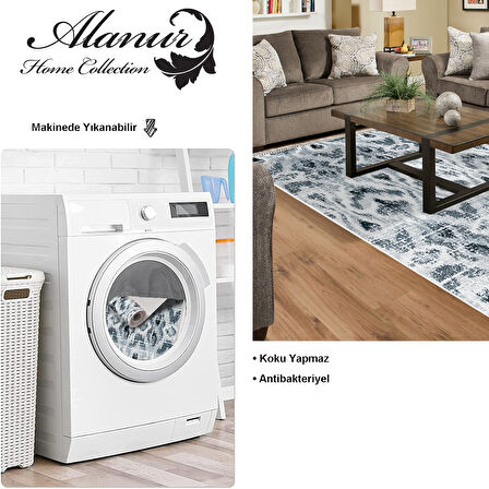 Dekoreko Kaymaz Taban Djt Salon Halısı Trend Saçaklı İskandinav F5136