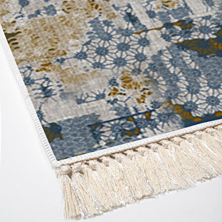 Dekoreko Kaymaz Taban Djt Mutfak Halısı Trend Saçaklı Modern M5015