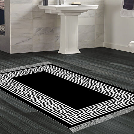 Dekoreko Kaymaz Taban Djt Banyo Halısı Trend Saçaklı Modern 608M