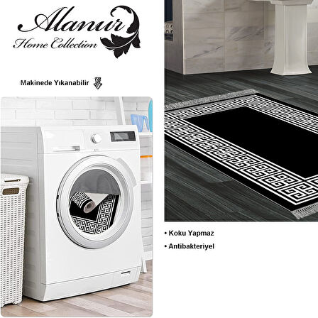 Dekoreko Kaymaz Taban Djt Banyo Halısı Trend Saçaklı Modern 608M