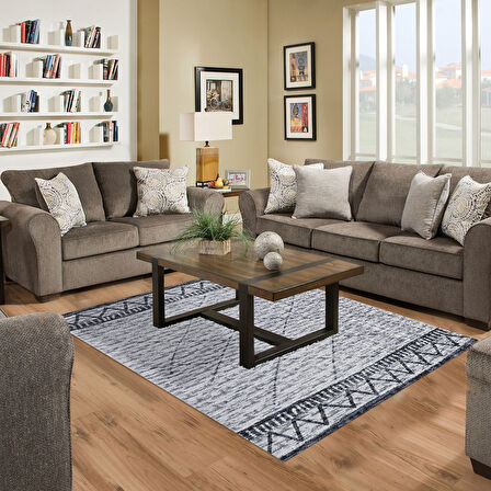 Dekoreko Kaymaz Taban Djt Salon Halısı Yıldız Deri İskandinav F5081