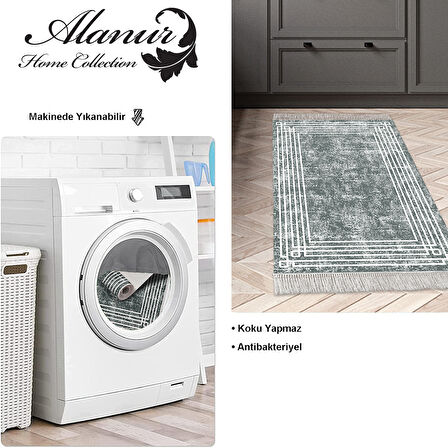 Dekoreko Kaymaz Taban Djt Mutfak Halısı Trend Saçaklı Modern M5142