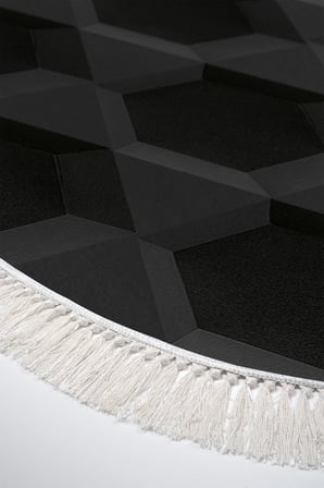 Kaymaz Dijital Mutfak & Salon Halı Trend Saçaklı Oval Geometrik E5016