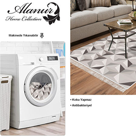 Dekoreko Kaymaz Taban Djt Salon Halısı Star Pamuk Saçaklı Modern 1944