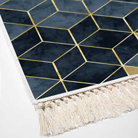 Dekoreko Kaymaz Taban Djt Salon Halısı Yıldız Deri Saçaklı İskandinav 2146M