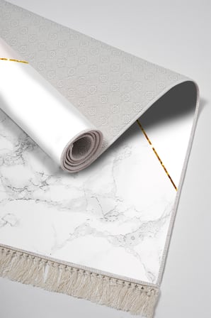 Kaymaz Dijital Mutfak & Salon Halı Trend Saçaklı Geometrik E5008